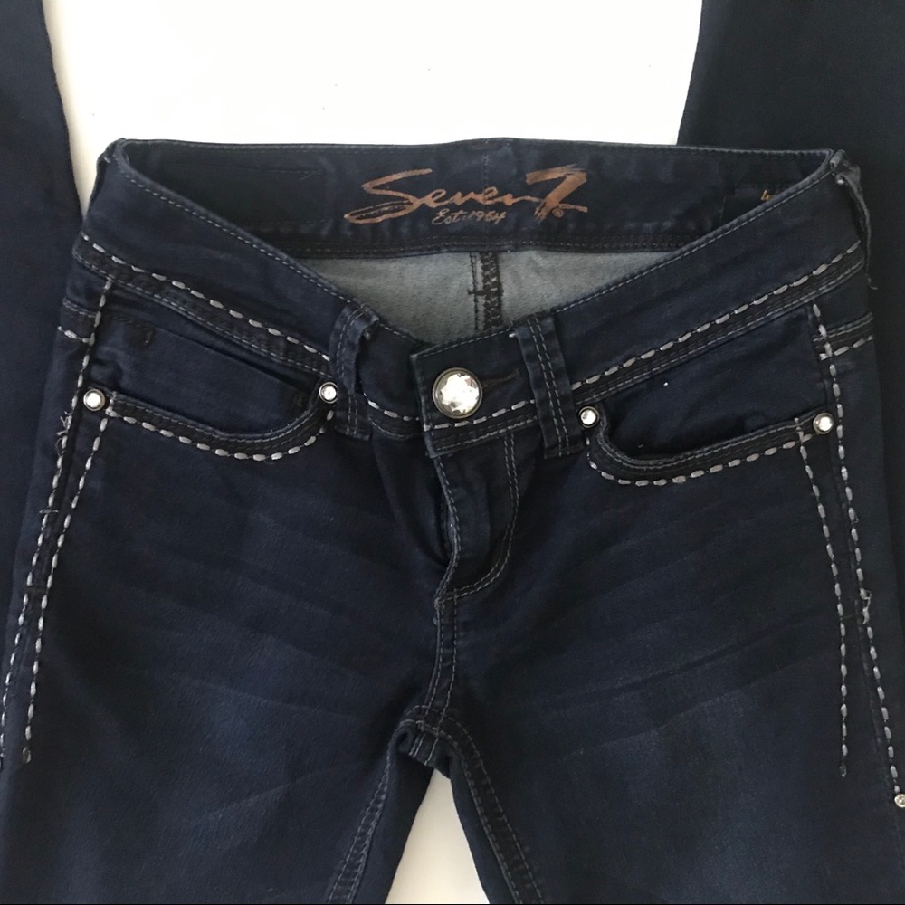 Seven7 Denim Leggings Rhinestones Size 26